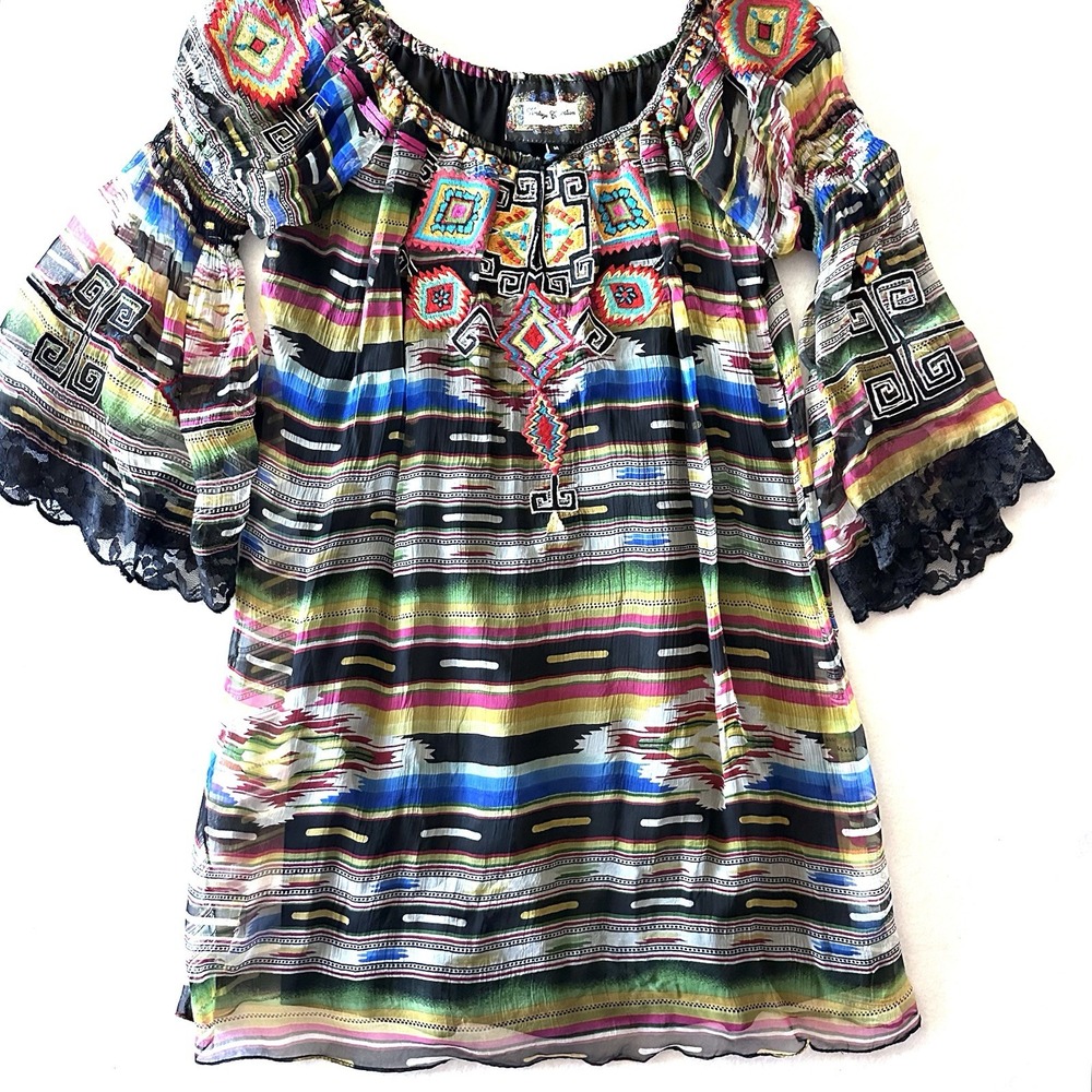 Vintage Collection Dress M Medium Western Embroidered Tribal Lace
